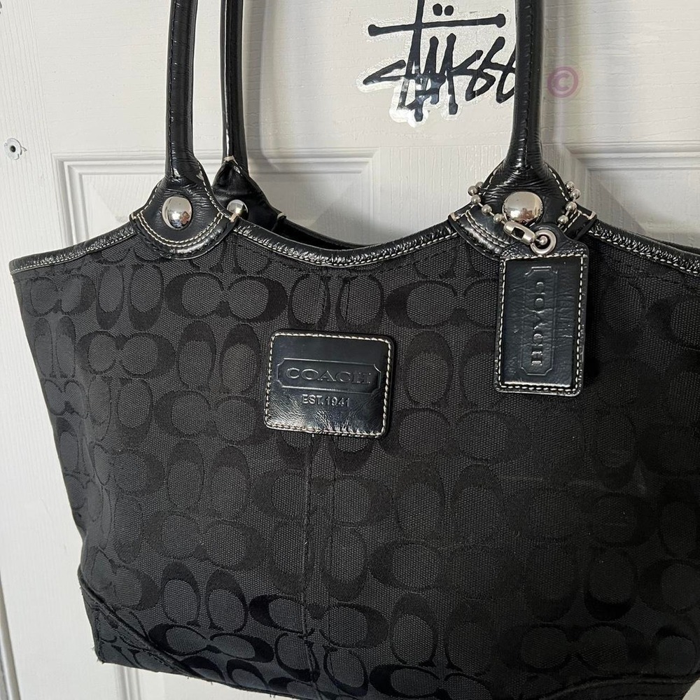 y2k 2000s Coach Signature C Back Monogram Tote shoulder bag / handbag